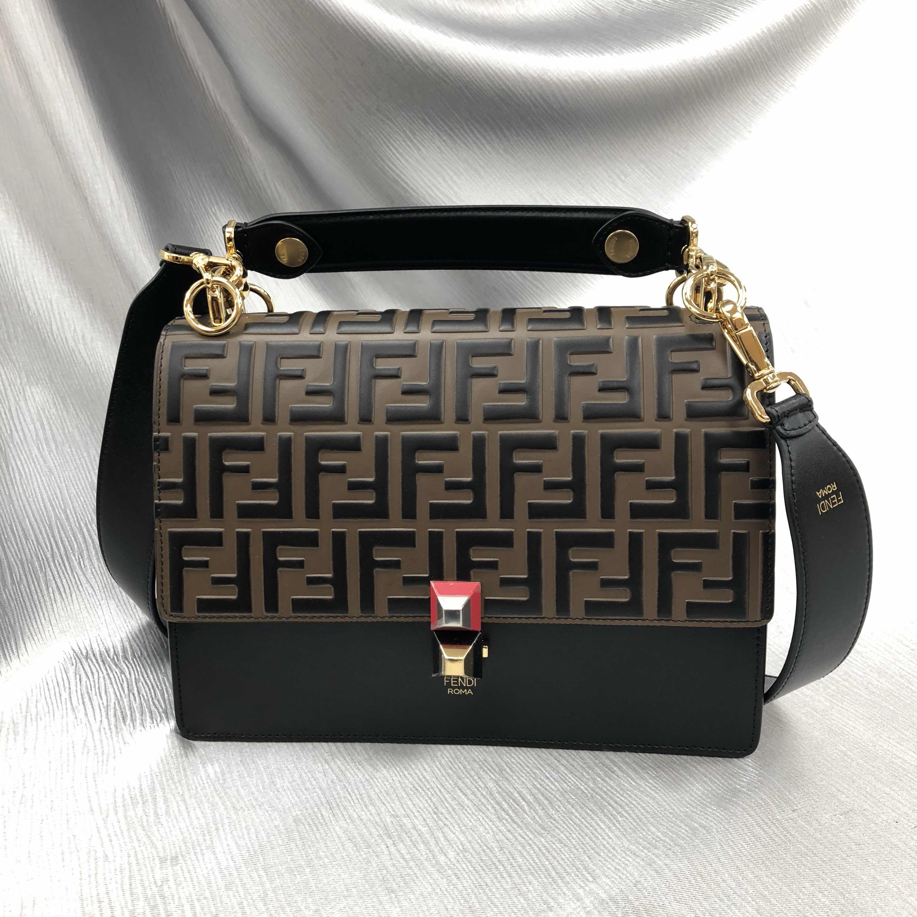 全新fendi 芬迪 手袋 8bt283 a4cl f13wb 牛皮 黑色