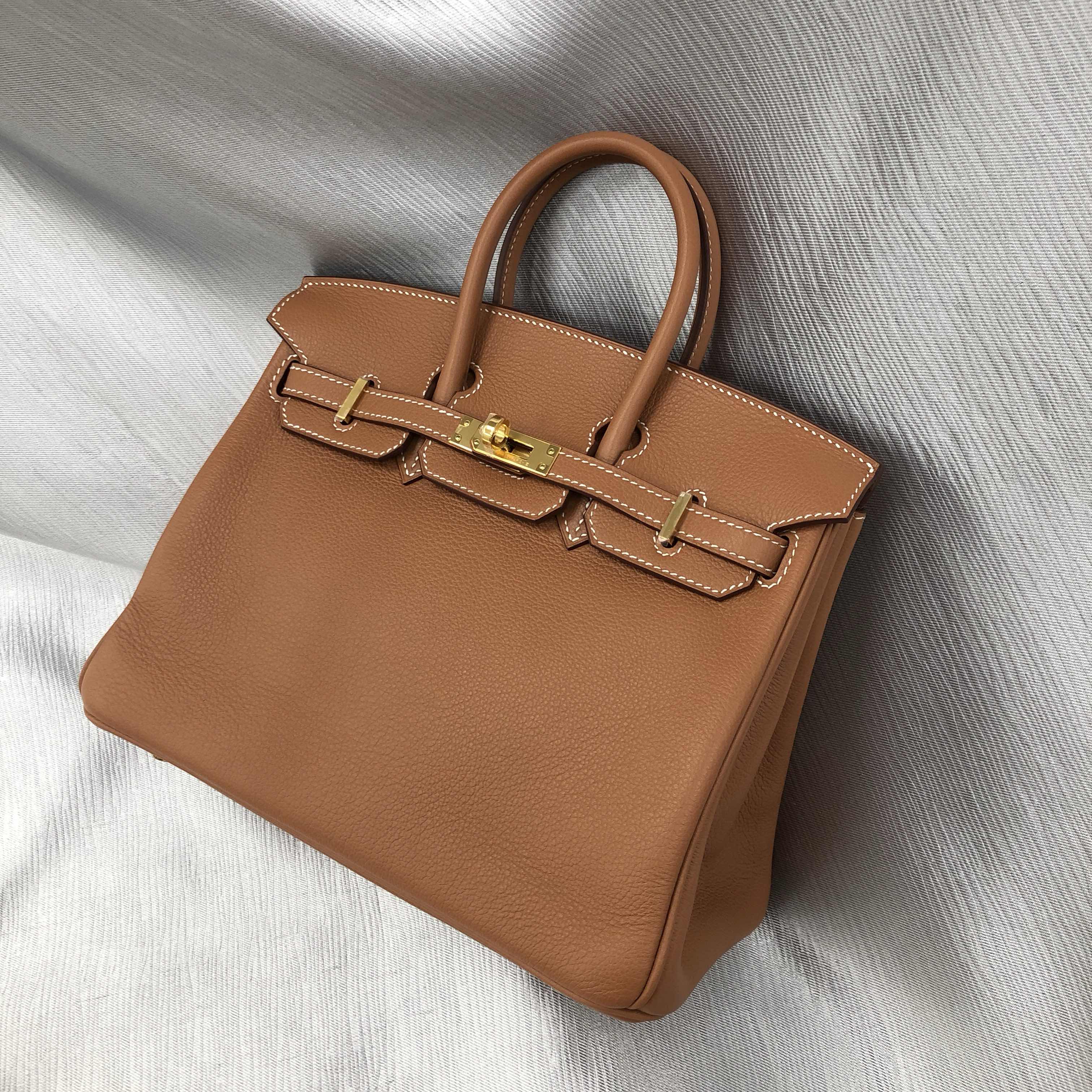 全新hermes 爱马仕 手袋 铂金包 birkin 25 37 金色 taurillion 金扣