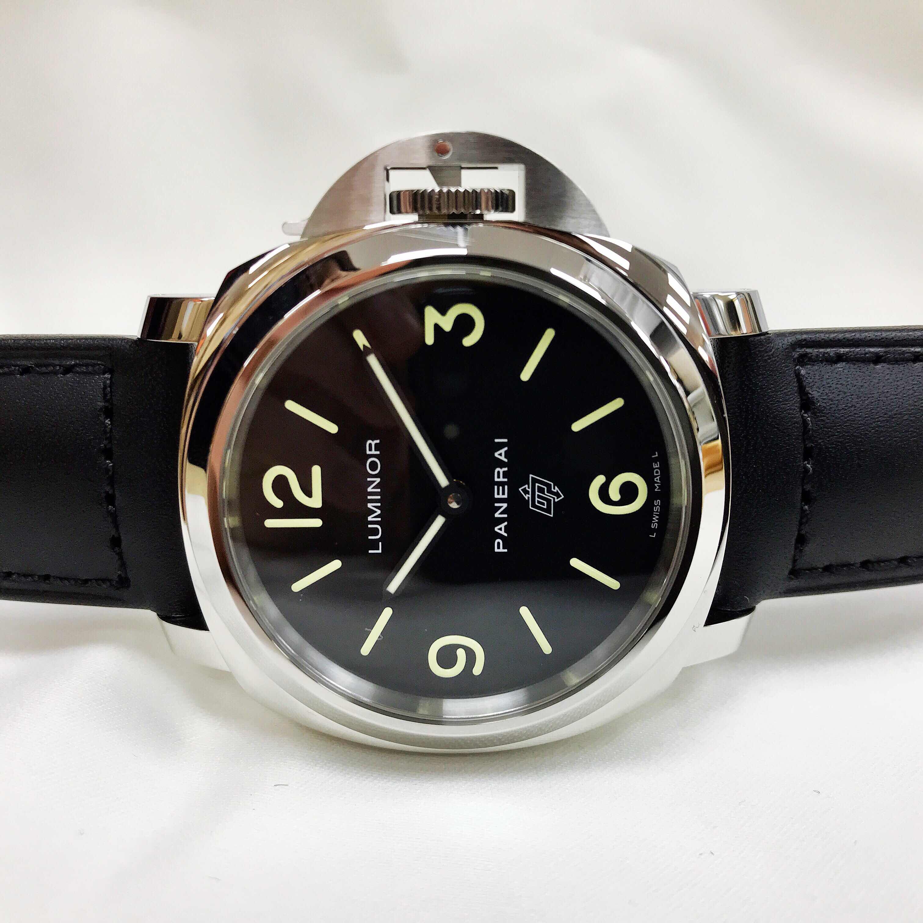 全新panerai 沛納海 luminor 腕錶 精鋼 黑色 手動機芯 pam01000(pam