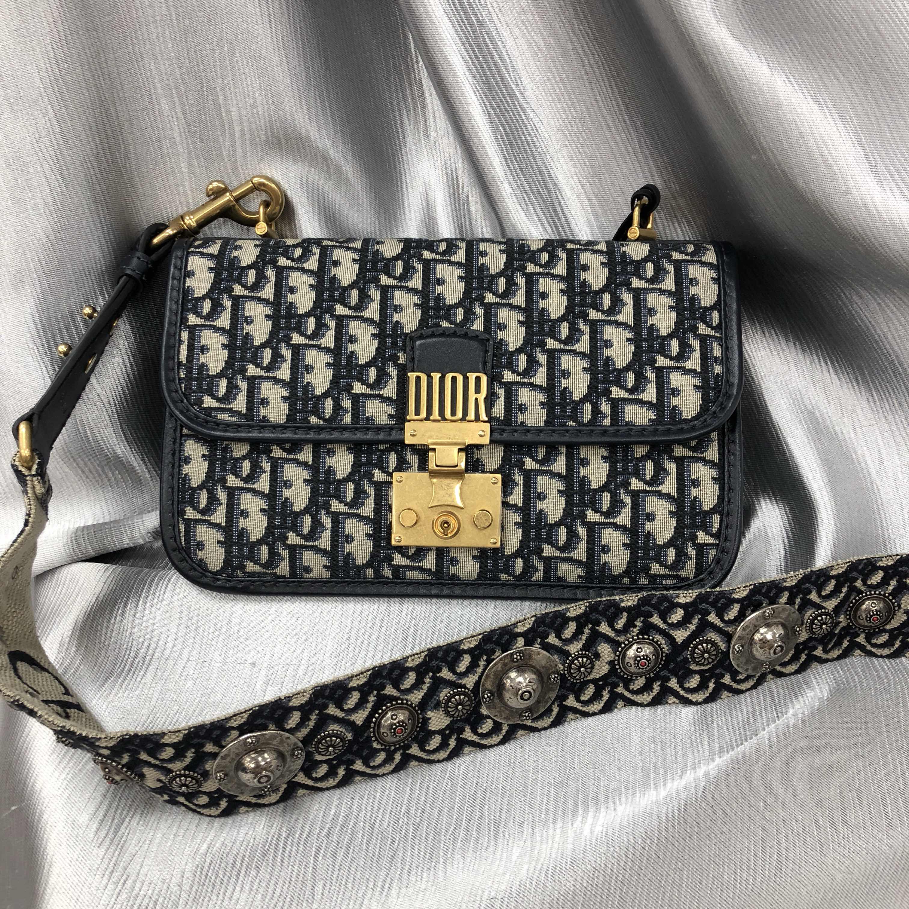 全新christian dior 迪奥 手袋 m5818 ctzo 928 帆布 蓝色