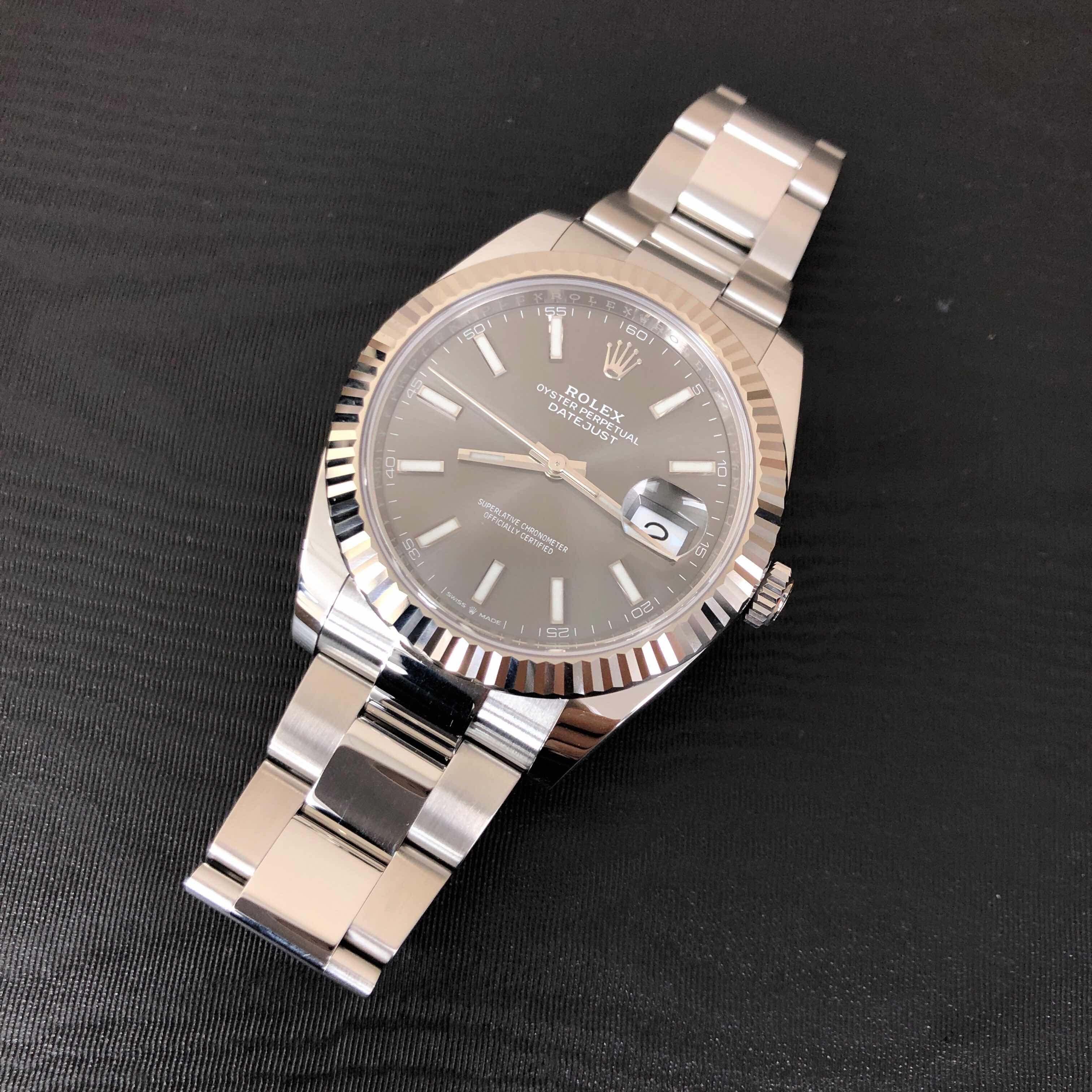 全新rolex 劳力士 恒动日志型 18kt白金/钢 灰色 自动机芯 126334gy_o