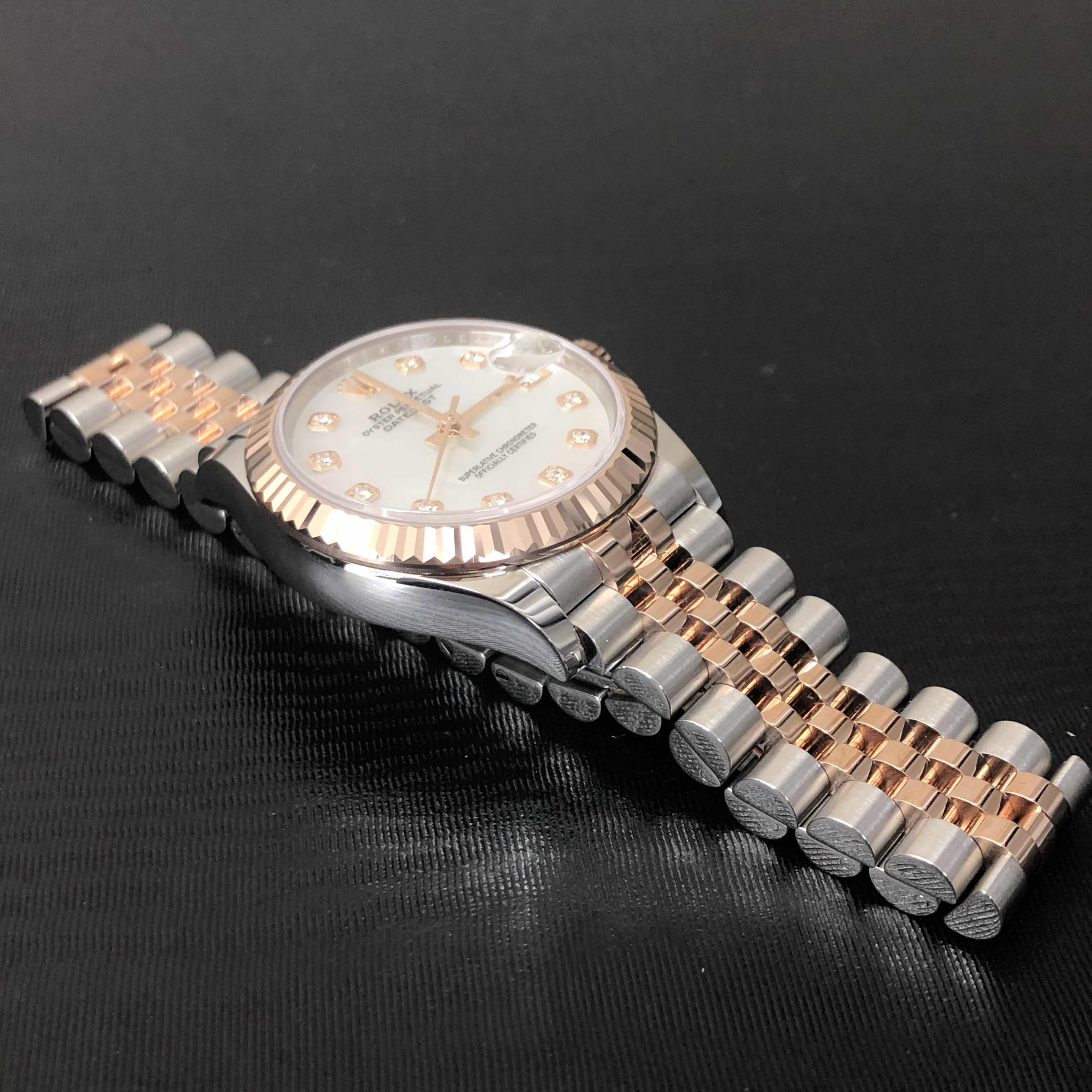 全新rolex 劳力士 恒动日志型 18kt玫瑰金/钢 白色 自动机芯 278271n