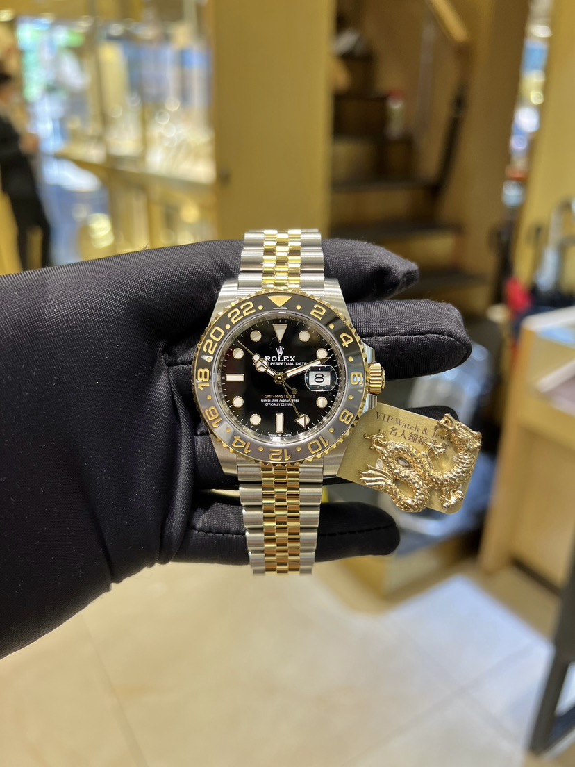 全新ROLEX 勞力士格林尼治型II GMT-MASTER II 126713GRNR-0001 皮蛋圈 