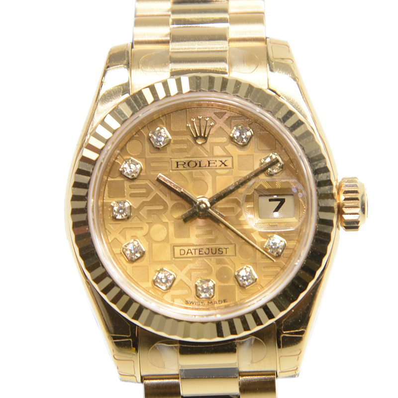 全新rolex 劳力士 女装日志型 18k黄金 金色 自动机芯 179178jch
