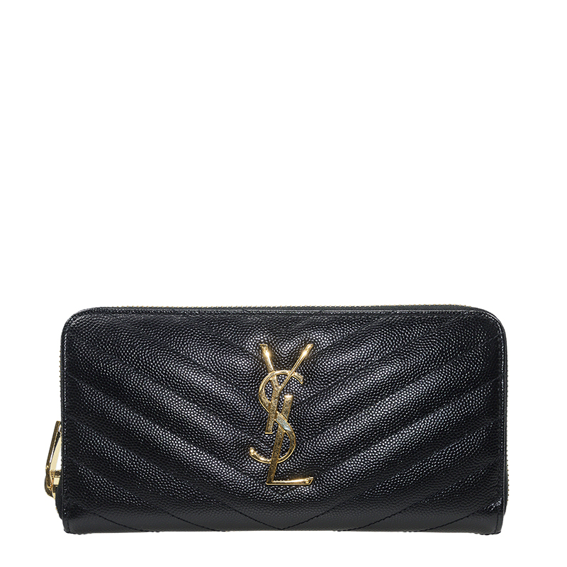 全新YSL / SAINT LAURENT 聖羅蘭銀包MONOGRAM 358094 BOW01 1000 長身 