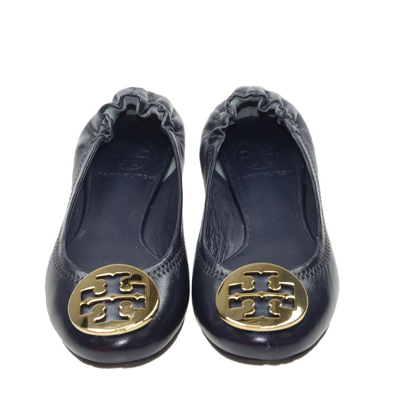 全新tory Burch 鞋 皮革深藍色36 5碼