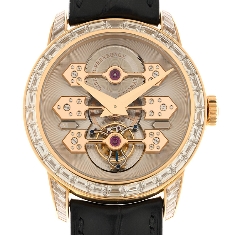 全新GIRARD PERREGAUX 芝柏TOURBILLON WITH THREE GOLD BRIDGES