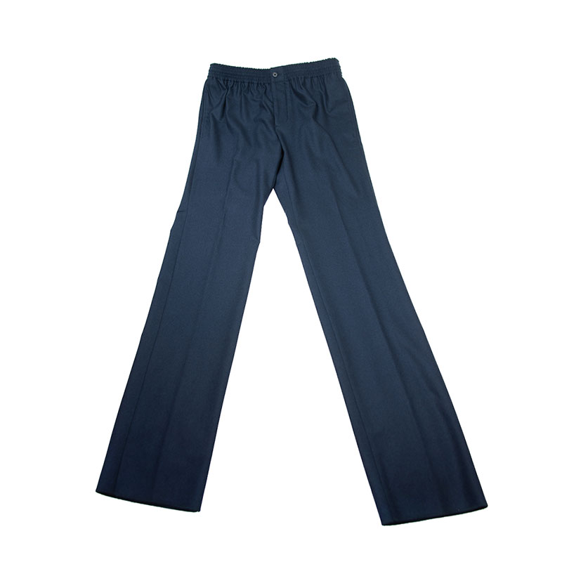 NEW HERMES BLUE WOOL PANTS CLOTH 42