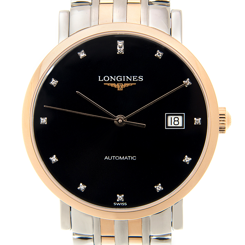 全新longines 浪琴 博雅系列 18kt玫瑰金/钢 黑色 自动机芯 l4.810.5.