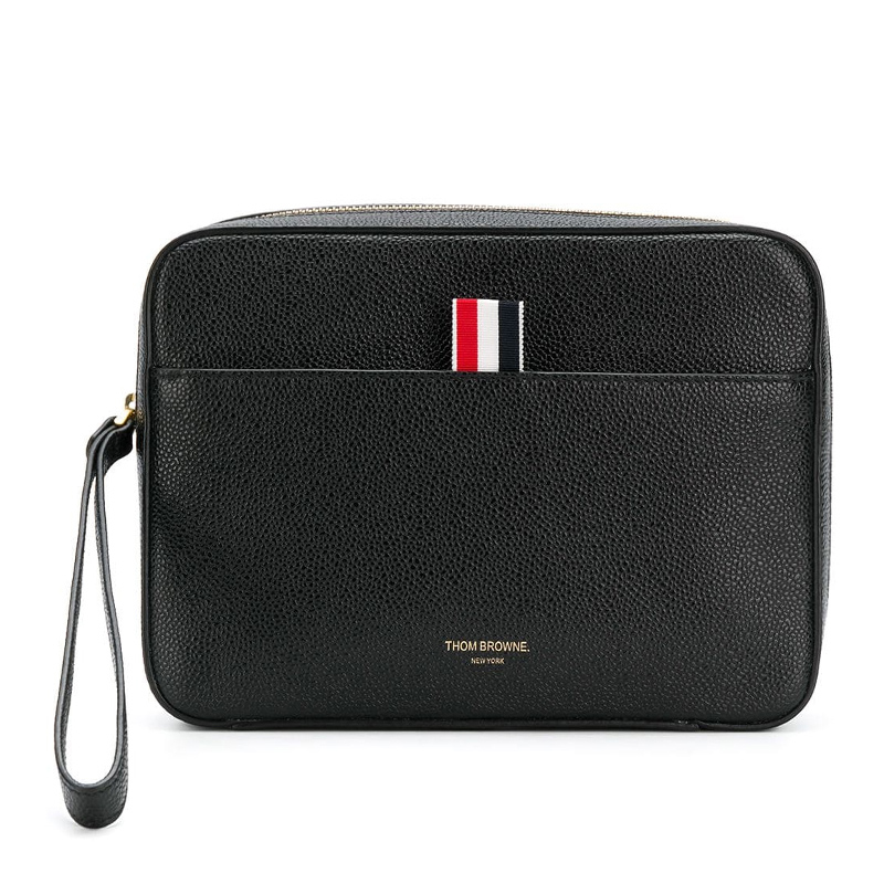 全新thom browne 汤姆·布朗 手袋 mac067a00198 001 牛皮 黑色