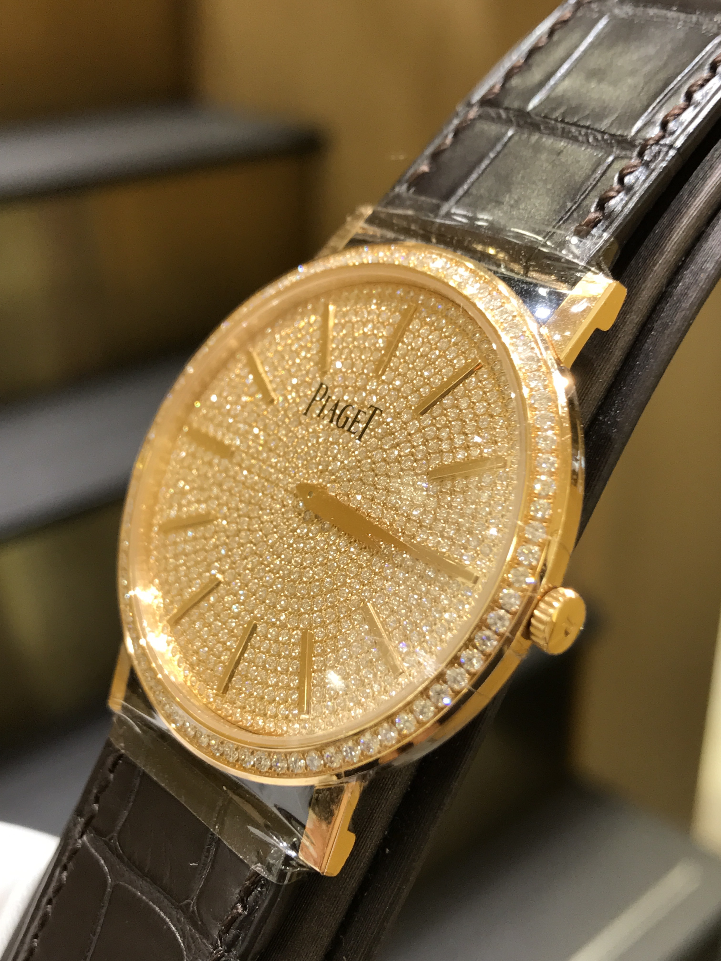全新piaget 伯爵 altiplano 18kt玫瑰金/钻 金色 手动机芯 g0a38141