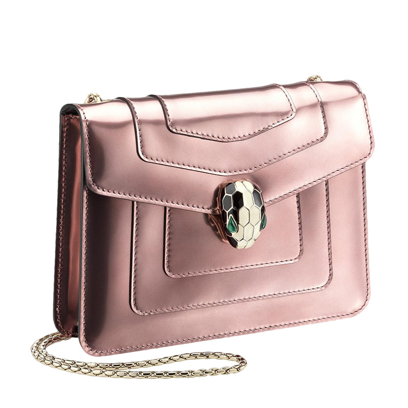 全新bulgari 宝格丽 手袋 284800 牛皮 粉红色