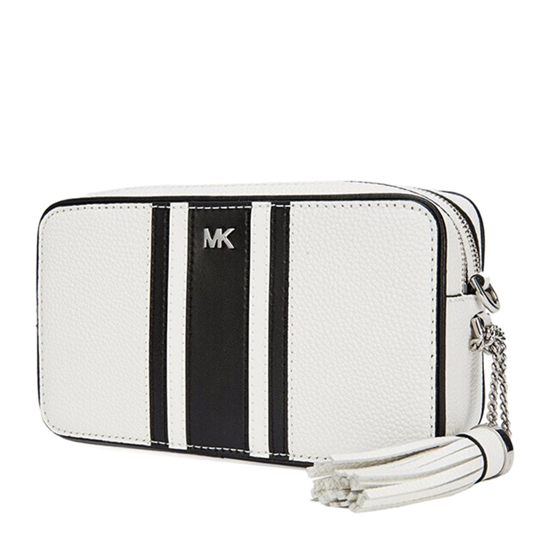 NEW MICHAEL KORS HANDBAGS 32H8SF5M0L 089 CALFSKIN BLACK WHITE