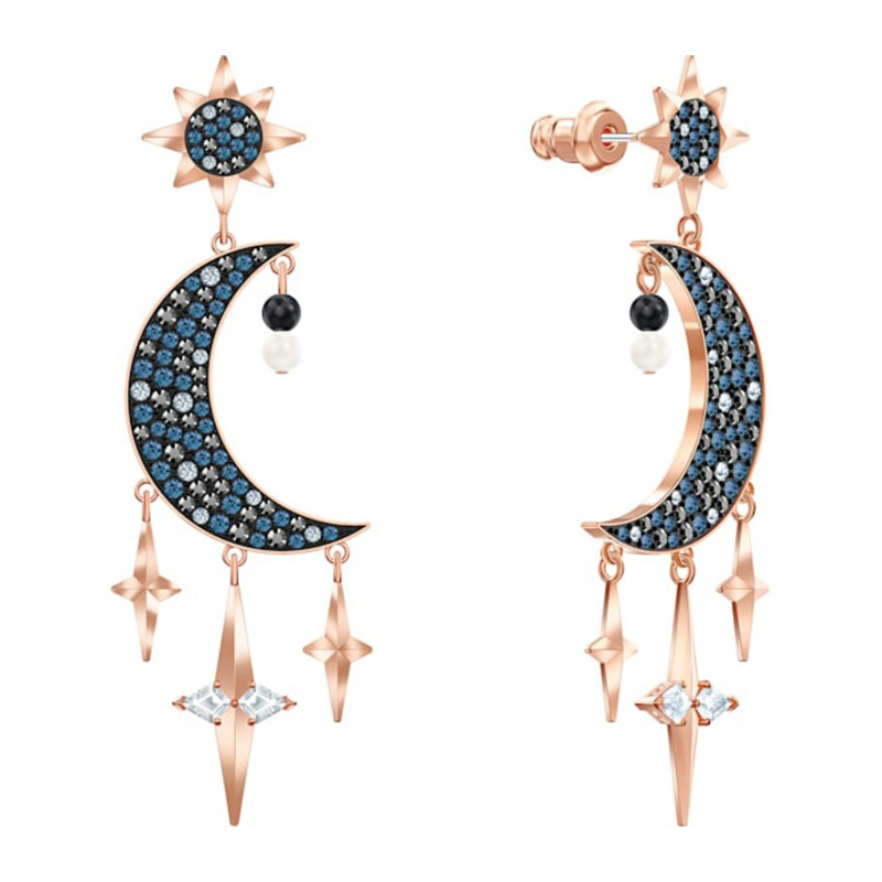 全新swarovski 施华洛世奇 symbolic 耳环 5489536 镀玫瑰金 深蓝色
