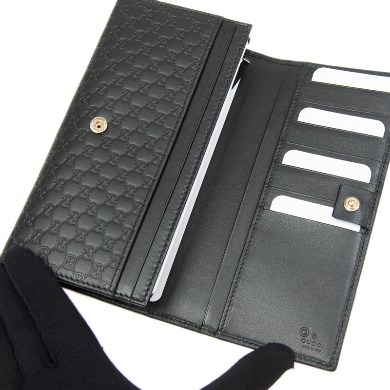 NEW GUCCI WALLETS 449396 BMJ1G 1000 LONG BUTTON WALLET