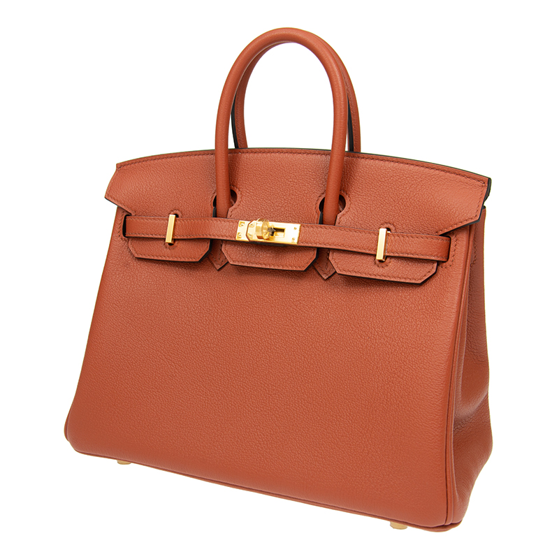 NEW HERMES HANDBAGS BIRKIN 25 6C HANDBAG CUIVRE